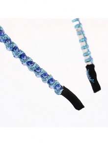 1入夏季新品精緻的蝴蝶結與彩色鑽飾薄頭箍,時尚多用的 Ins 頭箍 - 彩色 - 查看 4