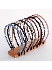 1入夏季新品精緻的蝴蝶結與彩色鑽飾薄頭箍,時尚多用的 Ins 頭箍 - 彩色 - 查看 3