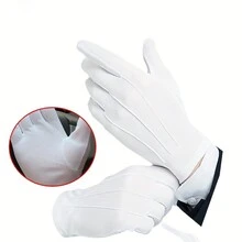 1pair Non-Slip Driver Driving Etiquette Protocol Thin Breathable Gloves , Ideal Choice For Gifts Casual - White - View 3