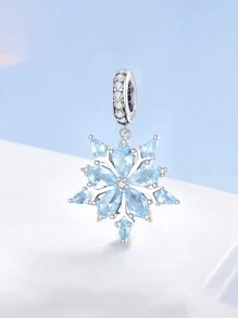 Newsoul 1 件迷人真 925 純銀魚鱗吊飾珠女士適合手鐲手鍊精美 Diy 珠寶製作女朋友禮物女士珠寶 - 銀色 - 查看 1