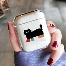 Transparent Colorful Cat Socks Protective Case Compatible With AirPods 2/3/Pro/Pro2/ 4 - Clear - View 1