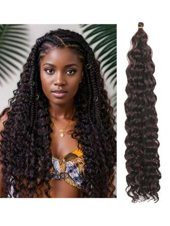 1 pak 20 Inch 30 Inch Natuurlijk Krullend Golf Haakwerk Haar Voor vrouwen , Natuurlijk Zwart Kleur Strand Haakwerk Haar , Watergolf Diepe golf Haakwerk Haar Synthetisch Krullen Vlechtwerk Haarextensions 1B Zwart Chocolade Bruin Veel kleurig Synthetisch Hittebestendig Haar Voor vrouwen Dagelijks Feest Cosplay Gebruiken
