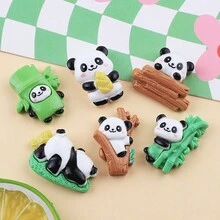 10入組/包新混合熊貓廚師系列diy貼紙,適用於手機殼、髮夾、頭帶等 - 竹子小熊貓 - 查看 1