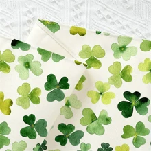 1pc, Table Runner, Watercolor Green Lucky Clover Table Runner, St. Patrick's Day Table Runner, Seasonal Spring Holiday Kitchen Dining Table Decoration For Indoor Outdoor, Home Party Decor - Mint Green - View 4