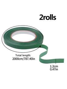 40米/2卷花园花艺胶带，绿色茎缠绕胶带，用于花束，花店DIY工艺装饰，适用于情人节、母亲节、复活节、万圣节、圣诞节