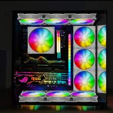 Ventilador De Caja De Computadora Rgb De 120 Mm, Refrigerador De Cpu De Pc Silencioso De 4 Pines Con Sincronización De Led, Enfriador Para Juegos - Blanco - Ver 11
