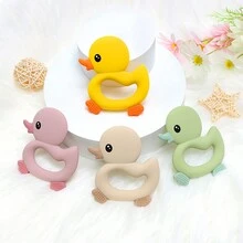 1 Pices Baby Duck  Silicone Teether For  Babies - Gray Blue - View 1
