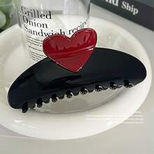 Heart Shaped Clip Hair Claw, Puff Ponytail Holder, Women's High Fashion Hair Accessories, Featuring Cute, Ideal For New Year Gift - B - View 6