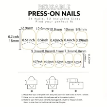 24入組酒紅色短方形假指甲,單色光澤日常假指甲,適用於女性和女孩,全覆蓋貼式假指甲 - 酒紅色 - 查看 6