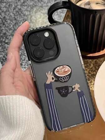 1 funda de teléfono TPU a prueba de golpes con diseño de planeta de palmera compatible con iPhone 15 Pro Max