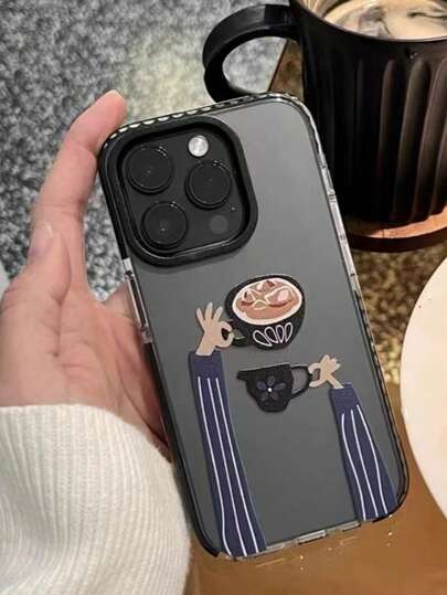 1 قطعة من حافظة الهاتف المصنوعة من TPU المضادة للصدمات بتصميم نخلة كوكو الكوكب متوافقة مع iPhone 15 برو ماكس