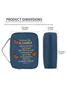 1pc Blue Book Storage Bag Multipurpose Bible Bag Handbook Organizer - Blue - View 4