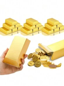 20 cái/lô hộp kẹo hình thỏi vàng hộp quà tặng đóng gói ngày lễ tình nhân - Vàng - Xem 4