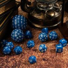 15入組完整多面骰子遊戲套裝,含d3至d100,適用於聖誕或新年遊戲禮物和角色扮演桌上遊戲 - 寶藍色 - 查看 3