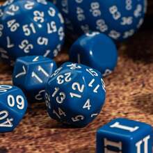 15入組完整多面骰子遊戲套裝,含d3至d100,適用於聖誕或新年遊戲禮物和角色扮演桌上遊戲 - 寶藍色 - 查看 4