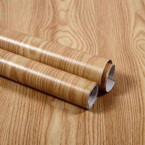 1 Roll Wood Grain Wallpaper, Realistic And Simple Design For Home Decoration