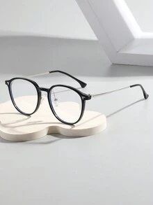 1pc Personalized Rivet Round-Shaped Multicolor Women's Fashion Ray Optical Glasses, Suitable For Business, Work, Daily Wear, Decorative Accessory - Clear - View 4