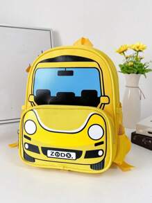 Towing Rope Cartoon Print Backpack For Teenagers - Yellow - View 1