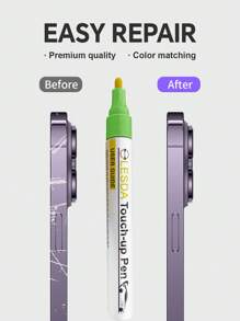 Touch Up Paint Compatible With IPhone(13/13mini Red), Iphones Touch Up Paint Pen, Two-In-One Scratch Remover For Deep Scratches, Special-Purpose Repair Paint Pen Universal Color Optional Compatible With IPhone (1 Pack) - Red - View 2