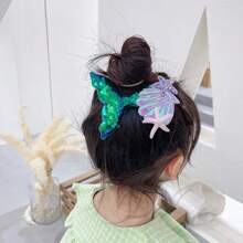 1個隨機梳妝髮夾組,包括美人魚或美人魚尾巴形狀、貝殼、海星設計 - 彩色 - 查看 4