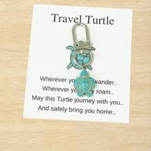 1個烏龜鑰匙扣,烏龜鑰匙圈,可愛禮物,烏龜包飾,生日禮物,男士禮物,口袋抱抱 - 藍色 - 查看 5