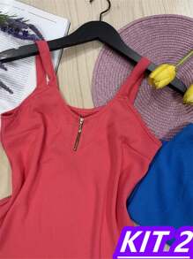 Women Tank Tops & Camis - Màu Hồng  Dưa hấu - Xem 3