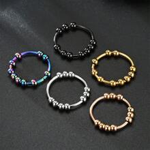 1 Pièce Dix Perles Spinning Stress Relieving Anxiety Rings Pour Les Couples