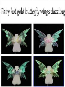1pc Festival Party Performance Props Fairy Hot Gold Butterfly Wings Fairy Wings - Multicolor - View 1