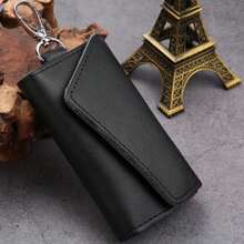 1pc Multifunctional Black Key Holder Pouch With Keychain For Door Key Hanging - Black - View 1