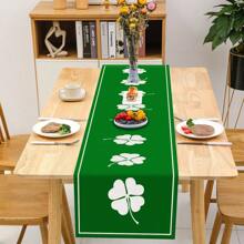 1入組桌布,水彩綠色幸運草桌布,聖帕特里克節桌布,季節性春季節日廚房用餐桌裝飾,室內外均可使用,家庭派對裝飾 - 墨綠色 - 查看 2