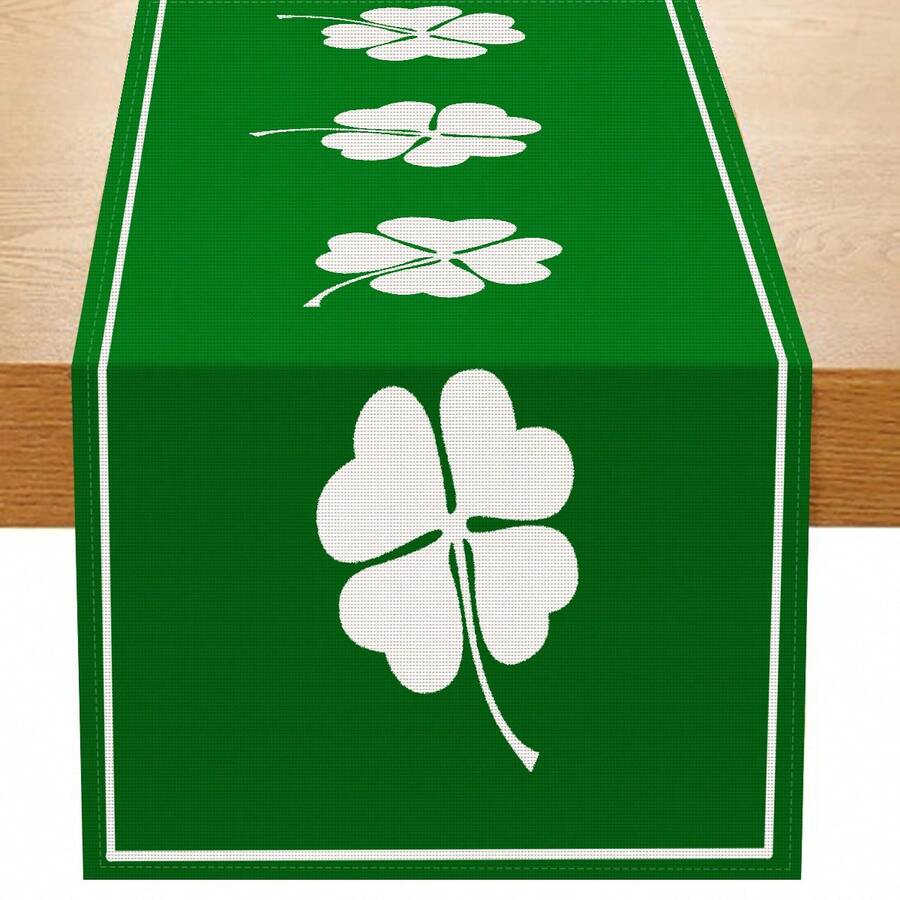 1入組桌布,水彩綠色幸運草桌布,聖帕特里克節桌布,季節性春季節日廚房用餐桌裝飾,室內外均可使用,家庭派對裝飾 - 墨綠色 - 查看 1