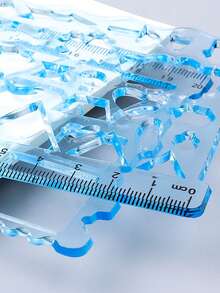 适用于小学生的多功能尺子套装，批发几何绘图绘画尺子套装，可变形尺子 - 黃色 - 查看 8