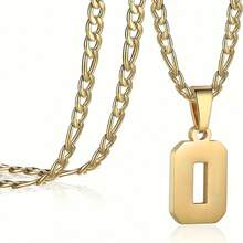 1 Miếng Mạ vàng Số Dây chuyền , Thép không gỉ Chuỗi , 60cm + 5cm , Cá nhân hóa Đồ treo Vật rủ xuống Đối với Quạt , Nam , NỮ , Con trai , Cô gái , Giáng sinh Qủa tặng ( ) - 1 dây chuyền mạ vàng 18k - Xem 53