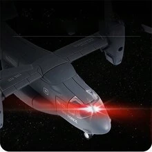 1入組金屬鑄造可拉回式飛機玩具,設有鷹形旋轉翅膀,隱形戰鬥機設計 - 黑色 - 查看 7