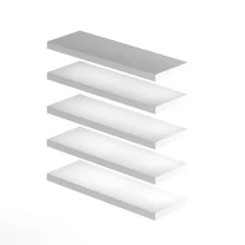 Conjunto Prateleiras simples Retas 5 Peças Organizadoras Porta Livros Retratos Decorativo Sala Escritório MDF - Branco - Visão 1