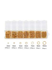 1set Of Boxed Split Jump Rings In 3mm, 4mm, 5mm, 6mm, 7mm, 8mm, And 10mm, 8 Colors, For Diy Jewelry Making And Connector Finding