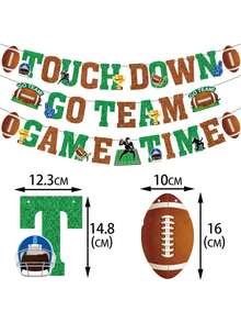 1set Football Party Decoration Banner, Creative Diy Party Supplies - Multicolor - View 1