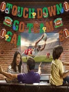 1set Football Party Decoration Banner, Creative Diy Party Supplies - Multicolor - View 2