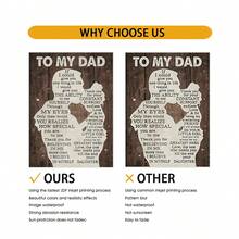 現代情感文本藝術風格帆布油畫海報,適用於裝飾客廳、臥室、沙發背景、門廊櫥櫃、桌面和地面裝飾等,作為女兒送給父親的禮物,不含畫框的替換帆布,安全地打包在pvc管內。 - 彩色 - 查看 6