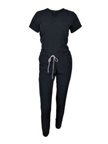 SOULMATE Lady Lotus Surgical Pajamas - Black - View 3
