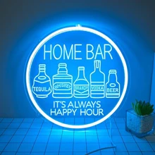 1pc Bar Neon Light Sign, Suitable For Bar Cart Decoration, Home Bar, Kitchen, Bedroom, Dormitory, Birthday Party & Festive Gifts - Bar-30*30cm - View 1