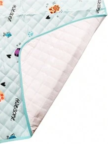 1 件男女通用婴儿可爱卡通动物印花精梳尿布更换垫，可重复使用防水尿垫，适合日常使用，58*76 厘米