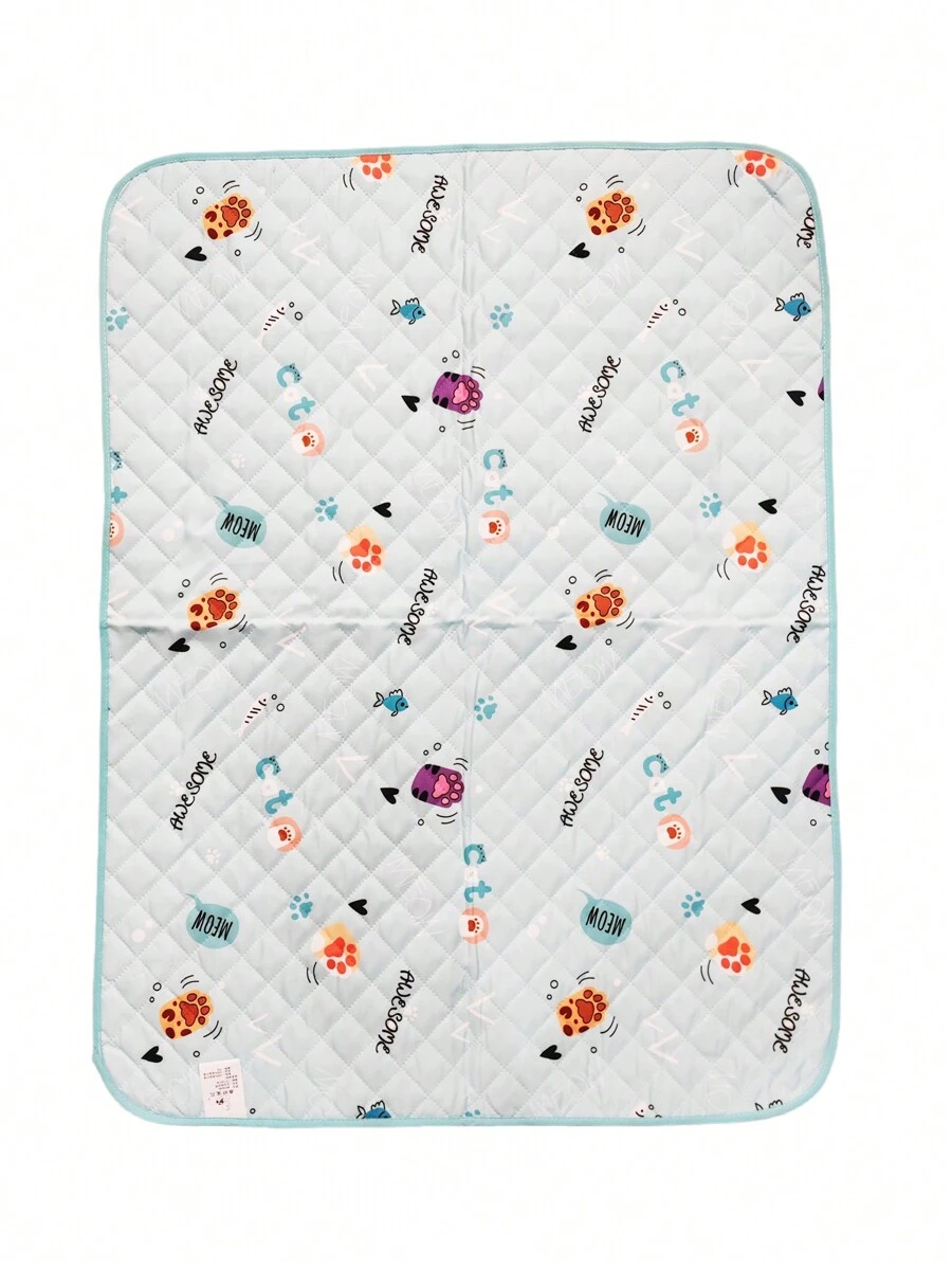 1 件男女通用婴儿可爱卡通动物印花精梳尿布更换垫，可重复使用防水尿垫，适合日常使用，58*76 厘米