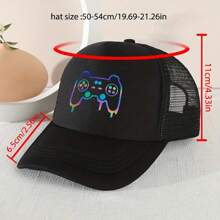 1PC Children's Sunshade Breathable Mesh Baseball Cap With Game Machine Pattern For Outdoor Sport Back-To-School Daily