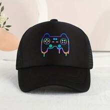 1PC Children's Sunshade Breathable Mesh Baseball Cap With Game Machine Pattern For Outdoor Sport Back-To-School Daily