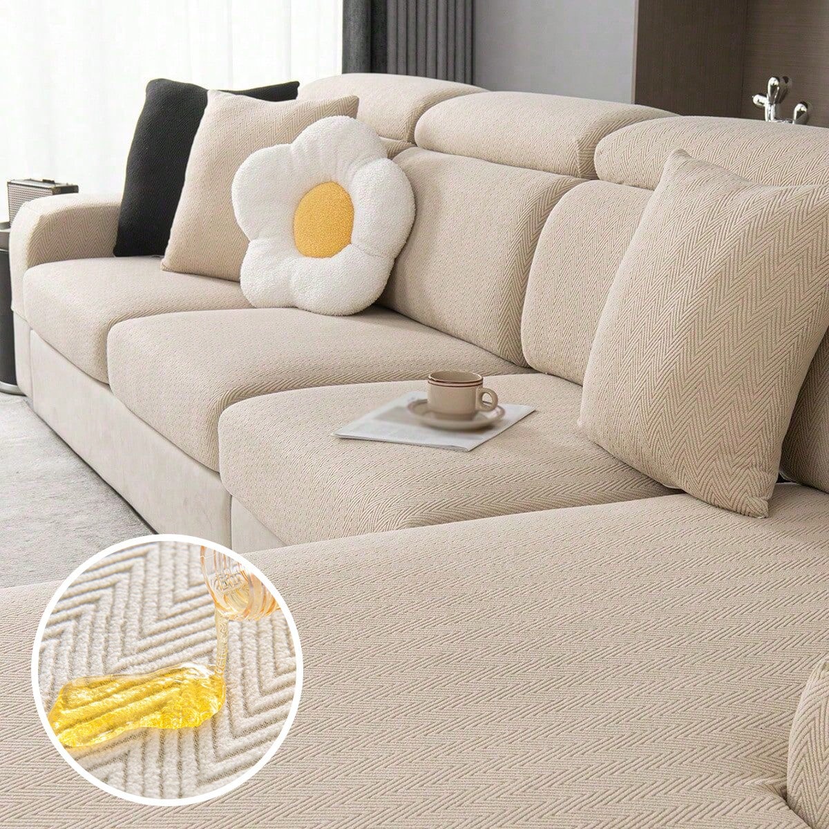 Pieza Funda elástica impermeable para sofá, patrón de jacquard de rombos para sofá de 1/2/3/4 plazas, funda para asiento, respaldo y reposabrazos