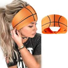 1條女性運動頭帶,適用於籃球、美式足球、橄欖球、棒球,寬波希米亞風頭帶,健身頭巾,瑜珈髮箍 - 彩色 - 查看 1