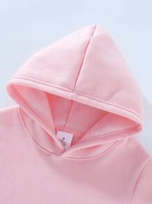 Young Girl Cartoon Cat Printed Sweatshirt - Pink - View 3