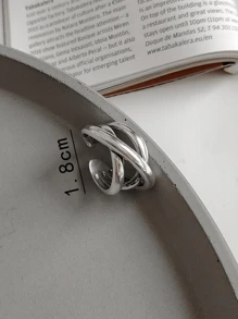 vòng thiết kế chéo - Bạc - Xem 6