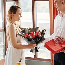 20pcs Flower Wrapping Paper - Waterproof Floral Bouquet Wrapping Paper, Florist Supplies Packaging Paper For Wedding Birthday Gift DIY - Black - View 4